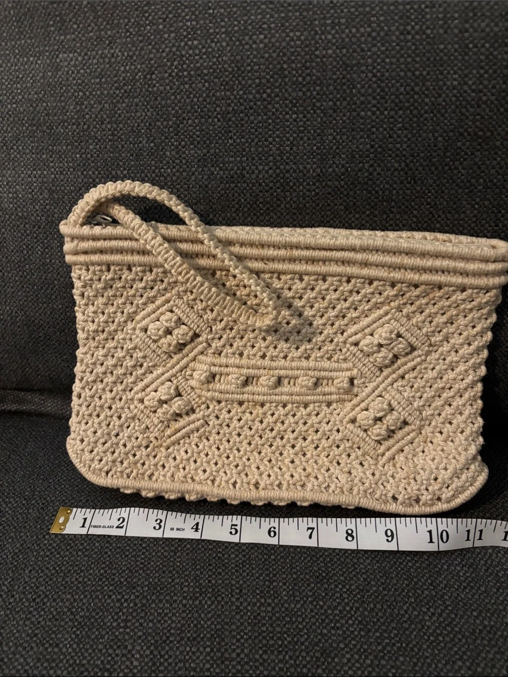 Vintage macrame clutch